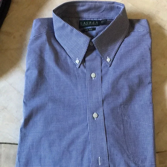 ralph lauren non iron dress shirt Lauren Ralph Lauren Men's Dress Shirt Non Iron Formal Long Sleeve 17.5-34/35